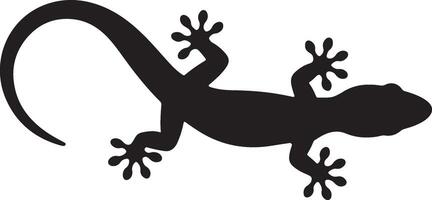 Minimalist Black Silhouette of a Lizard on a White Background vector