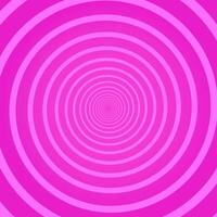 Pink geometric psychedelic square background with circular rotating swirl, helix or vortex. Backdrop with round optical illusion or radial twist. Simple modern decorative illustration. vector