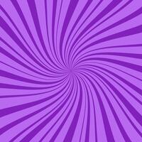 Purple square abstract background with thin and thick radial rays, lines or stripes swirling around center. Geometric backdrop with hallucination or hypnosis effect. Creative illustration. vector