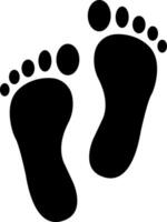 Footprint. A trace left by a human foot. A symbol of a path, trace, journey, or presence. Bare feet. vector