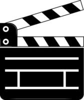 Cinema clapperboard. Clapperboard. A board with information about the scene and a sound bar that makes a pop when closed. Filming process and film industry. Movie clapperboard. vector