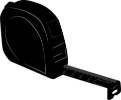 Measuring tape. Tape measure is a measuring instrument designed to accurately determine the length, width or height of objects. A flexible metal tape in a compact case. vector