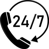 Around the clock communication. A communication system that provides continuous access to information, support, or interaction without interruption. Rapid response. Communication. vector