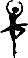 Ballerina is a professional dancer performing classical ballet. Theatrical productions, concert programs and ballet performances. Movement and plasticity. Art and grace. vector