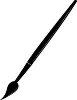 Paintbrush. An artistic tool with soft bristles, designed for applying paint to paper, canvas or other surfaces. Painting and decorative design. A symbol of creativity and the artistic process. vector