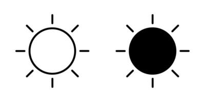 Brightness Icon set. Symbol isolated white background. illustration. color editable. vector
