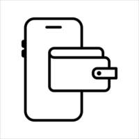 digital wallet Icon Symbol isolated wh kground. illustration. color editable. vector