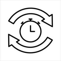 Timer reuse Icon . Symbol isolated white background. illustration. color editable. vector