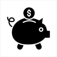 Piggy bank Icon . Symbol isolated white background. illustration. color editable. vector