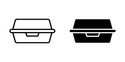 Foam meal box Icon set. Symbol isolated white background. illustration. color editable. vector