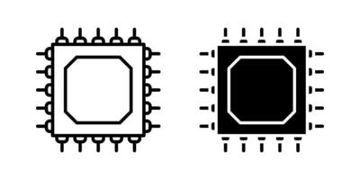chipset Icon set. Symbol isolated white background. illustration. color editable. vector