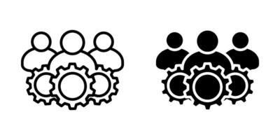 Teamwork development Icon set. Symbol isolated white background. illustration. color editable. vector