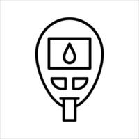 Glucometer Icon Symbol isolated wh kground. illustration. color editable. vector