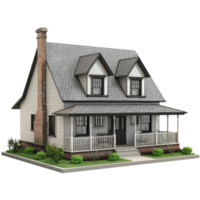 Charming Two-Story House With Porch, Architectural Design png