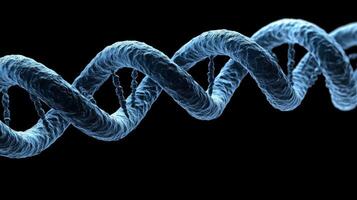 Detailed visualization of a DNA double helix structure illustrating molecular biology concepts in a dark background photo