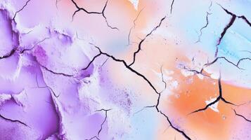 Colorful cracked surface with vibrant hues and clear outlines showcasing a unique texture in a creative artistic display photo