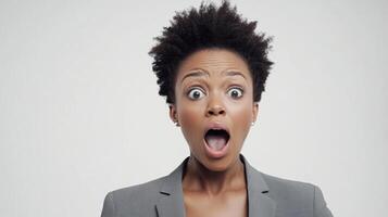 Surprise and shock captured in an expressive moment during a lively discussion among colleagues in a bright office photo