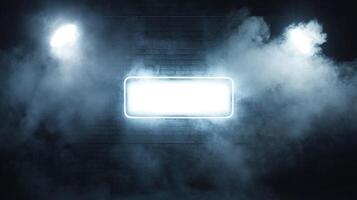 Glowing light pierces through fog creating an atmosphere of mystery and inspiration for artistic exploration photo