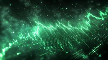 Visual representation of sound waves flowing in an abstract digital environment photo