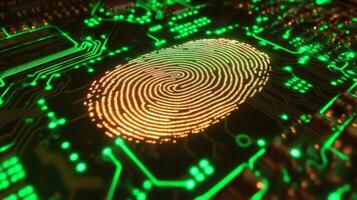 Fingerprint technology integrated into digital circuits for security applications in modern devices photo