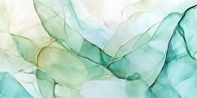 Soft swirling green and blue abstract patterns evoke calmness in a serene atmosphere photo