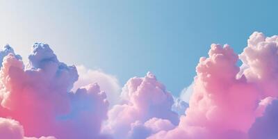 Colorful clouds fill the sky during sunset creating a stunning atmosphere of pastel shades and soft textures photo