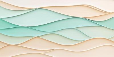 Colorful paper waves creating abstract patterns in a serene pastel ambiance photo