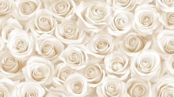Elegant display of white roses arranged beautifully in a seamless pattern for decoration or design purposes photo