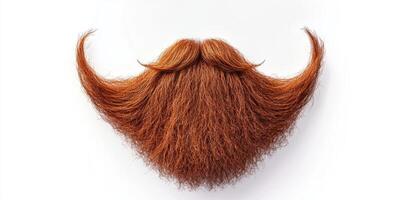 Red curly beard displayed prominently against a white background showcasing its unique shape and texture photo