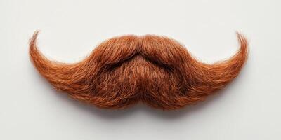 Unique red mustache displayed on a smooth surface emphasizing texture and shape photo