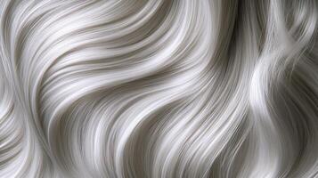 Silky and smooth long hair with natural waves displayed against a neutral background photo