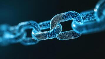 Digital chain link symbolizing connectivity and security in technology and blockchain applications photo