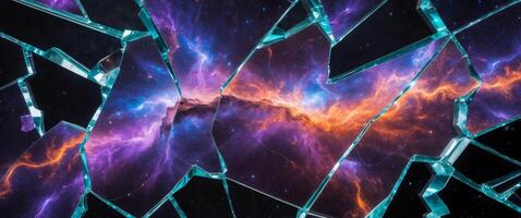Shattered Reality. A Glimpse of the Cosmos Through Broken Glass, A Cosmic Perspective photo