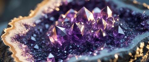 Amethyst crystals are shown in this photo