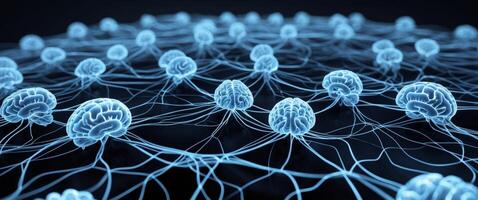 Neural Network Connection Concept, Illustrating Brain Communication and Connectivity. photo
