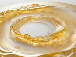 Golden Liquid Splash Abstract A Captivating CloseUp of Liquid Dynamics and Texture. photo