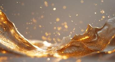 Glimmering Gold. An Abstract Exploration of Texture, Light, and Sparkling Details photo