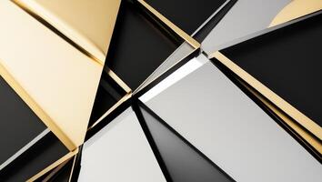A black and gold abstract background with a geometric design photo