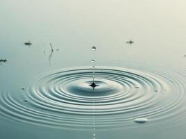 A drop of water falling into a pond photo