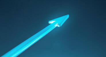 Luminous Blue Arrow Pointing Upward, Symbolizing Growth, Progress, and Success. photo