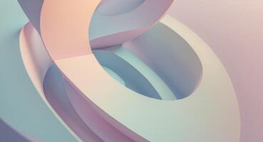 Abstract Pastel Curves. Interlocking Geometric Forms with Soft Color Gradients. photo