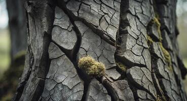 A close up of a tree with moss on it photo