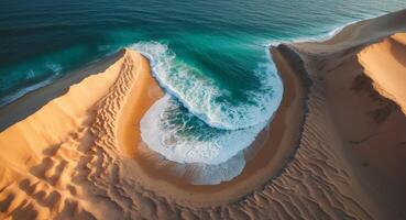 Aerial view of the dunes of namib desert photo