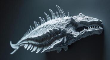 A 3d printed sculpture of a fish with its head cut off photo