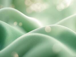 A close up of a green fabric with a bokeh effect photo