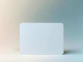 Minimalist Mockup Featuring a Rounded Rectangle Element on a Gradient Background. photo