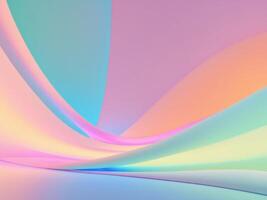 Gradient Waves, Abstract Curves, and Soft Colors Contemporary Design Illustration. photo