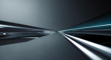 Abstract Metallic Lines Converging, Creating a Futuristic Visual Illusion. photo