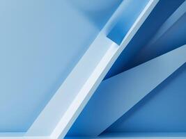Abstract Blue Geometric Structure with Shadows, Clean and Minimalist Design, Modern Art photo