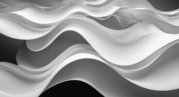 Elegant White Waves Abstract, Minimalist Design Serene and Modern Aesthetic. photo